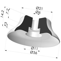 Ventouse plate série PFG Ø 36 mm