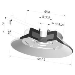 Ventouse plate série PFG Ø 61.5 mm