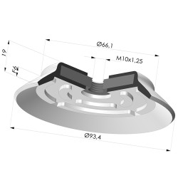 Ventouse plate série PFG Ø 93.4 mm