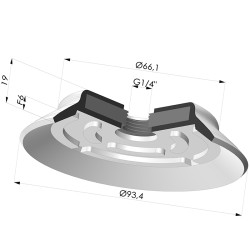 Ventouse plate série PFG Ø 93.4 mm