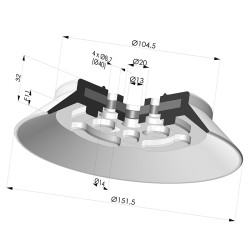 Ventouse plate série PFG Ø 151.5 mm
