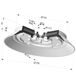 Ventouse plate série PFG Ø 198 mm