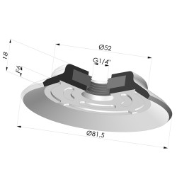 Ventouse plate série PFG Ø 81.5 mm