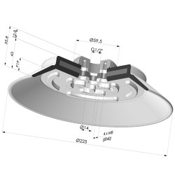 Ventouse plate série PFTF Ø 225 mm