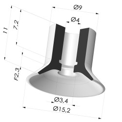 Ventouse Plate Série VPC Ø 15.2MM