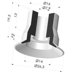 Ventouse Plate Série VPC Ø 26.3MM