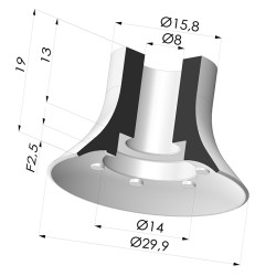 Ventouse Plate Série VPC Ø 29.9MM