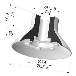 Ventouse Plate Série VPC Ø 35.6MM