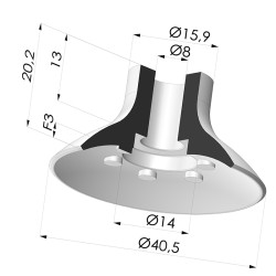 Ventouse Plate Série VPC Ø 40.5MM