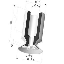 Ventouse plate série VCP Ø 19.6 mm