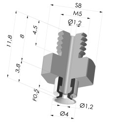 Ventouse plate série PFTM Ø 4 mm