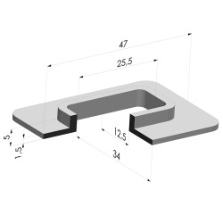 Ventouse Rectangulaire Série 4F 47x34MM