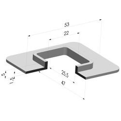 Ventouse Rectangulaire Série 4F 47x53MM