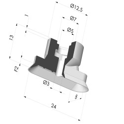 Ventouse Oblongue Série 4V 24x8MM