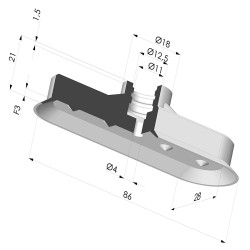 Ventouse Oblongue Série 4V 85x28MM