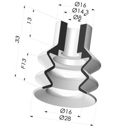 Ventouse 2.5 Soufflets Série 2 Ø 28MM